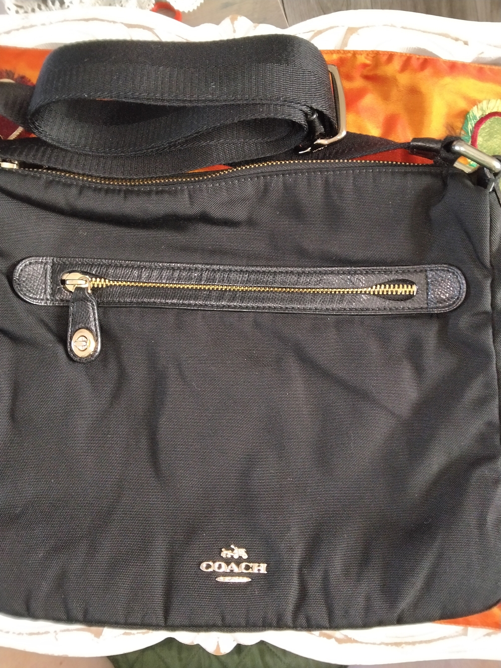 Coach Black Nylon Crossbody Bag with Adjustable Strap